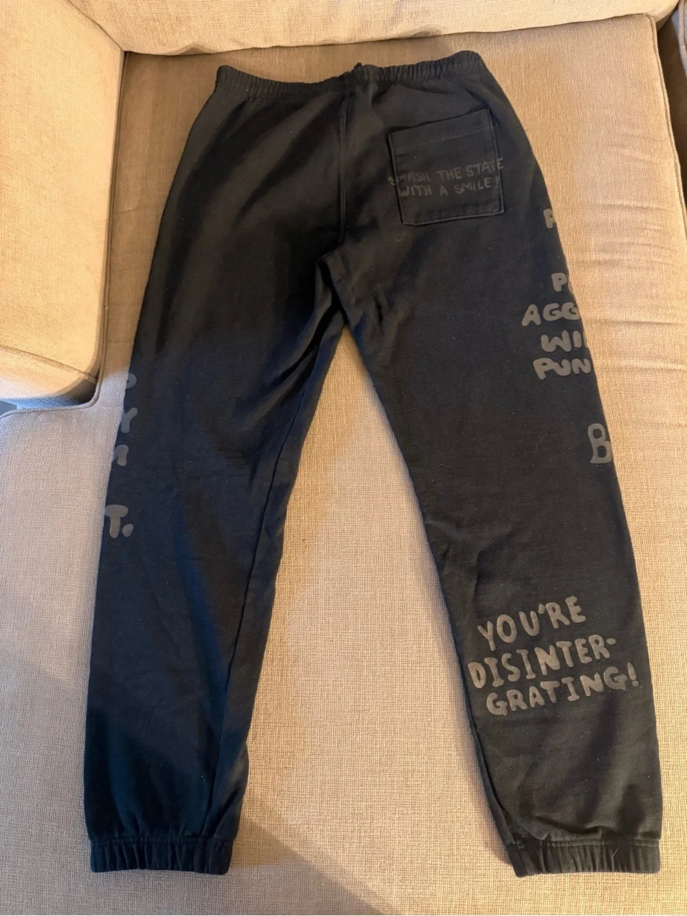 Brain Dead Black Graphic Jogger Sweatpants - Picture 3 of 4